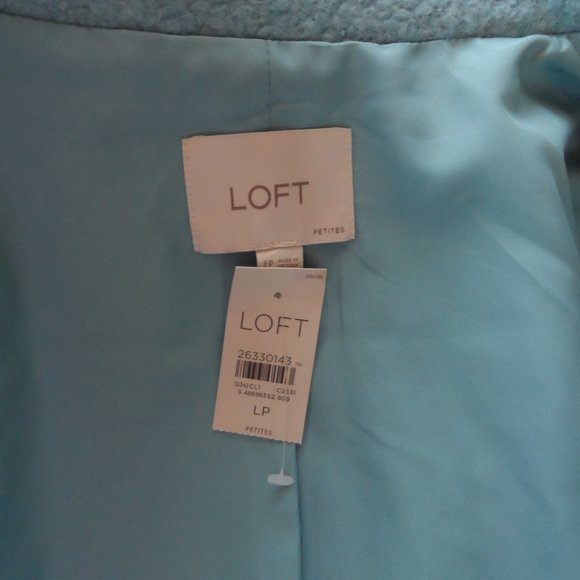 New Ann Taylor Sky Blue Wool Blend Pea Coat Size PL - Picture 15 of 16